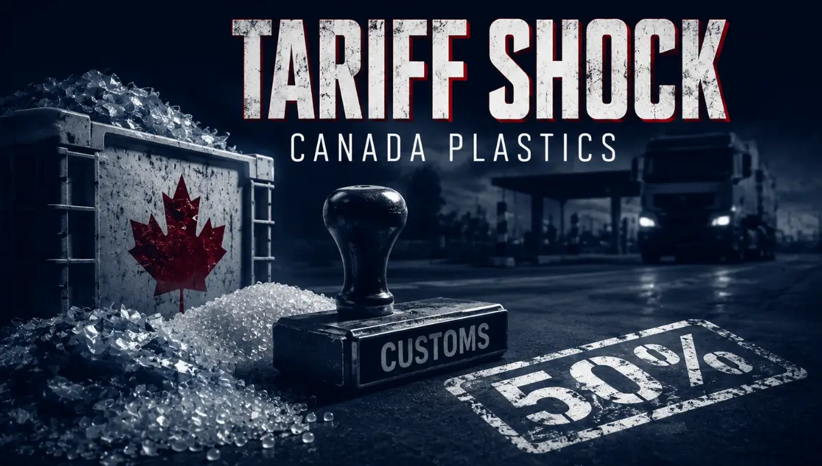 US imposes 50% tariff on Canadian plastics starting August 2026, recycled resin mostly exempt